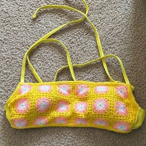 Wild Fable Yellow Crochet Bikini Top